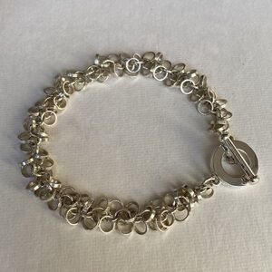 Carolee Silver Tone Circle Toggle Bracelet